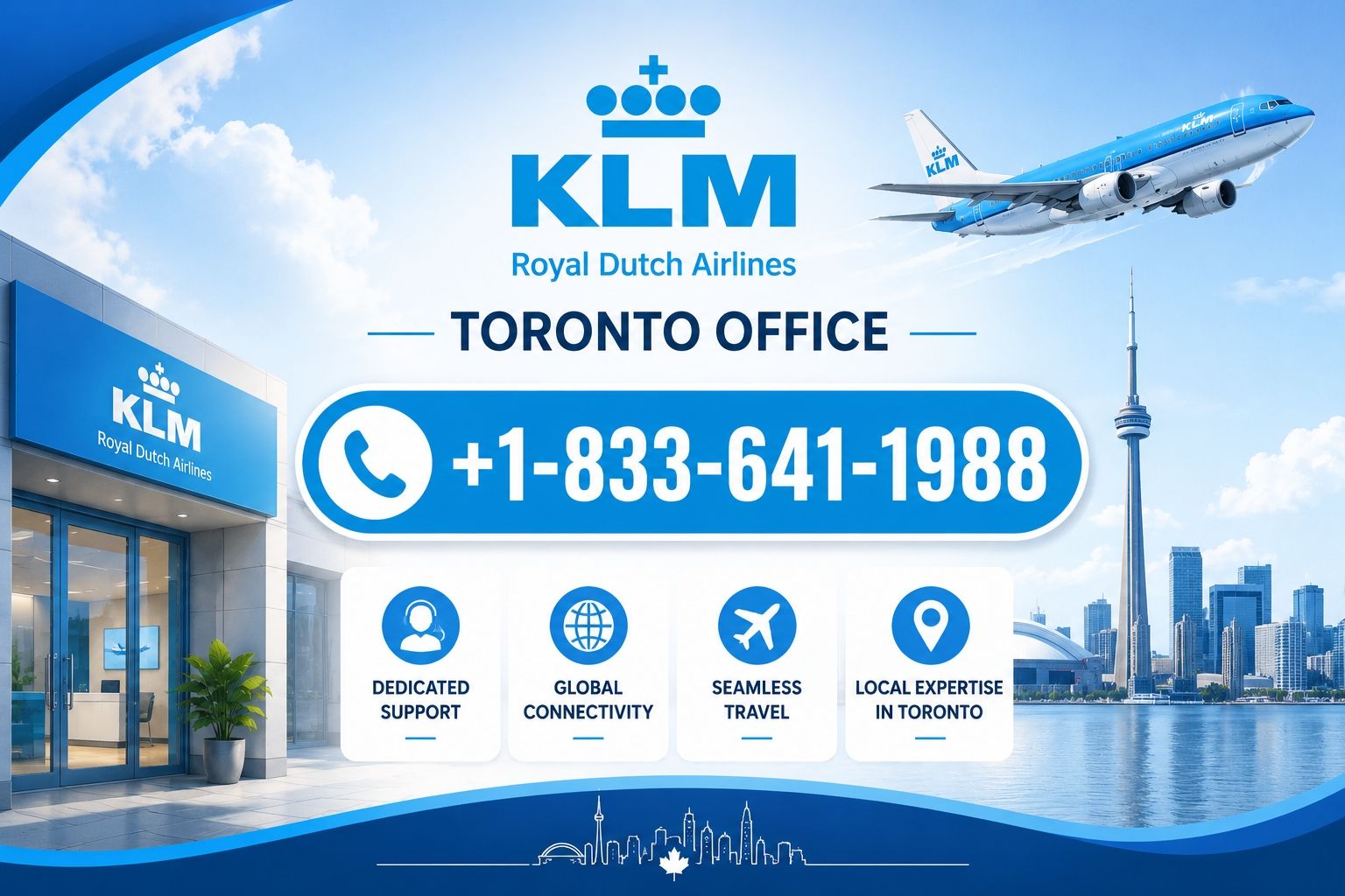 +1-833-641-1988 KLM Airlines Toronto Office