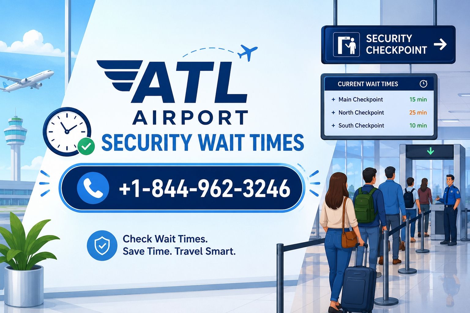 +1-844-962-3246 ATL Airport Security Wait Times