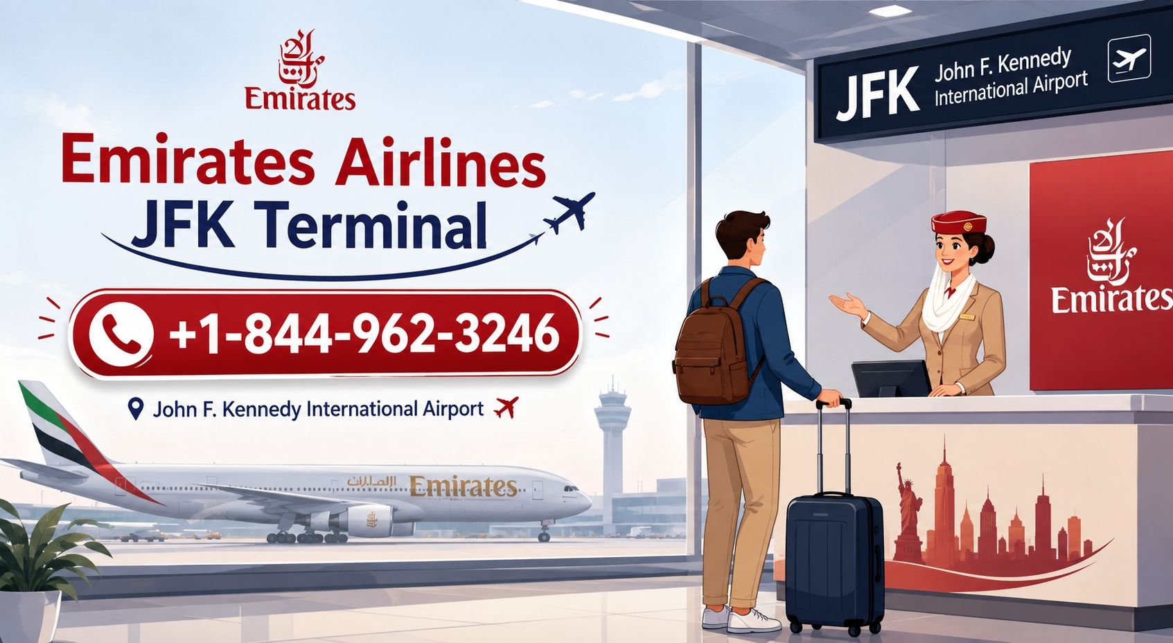 +1-844-962-3246 Emirates Airlines JFK Terminal