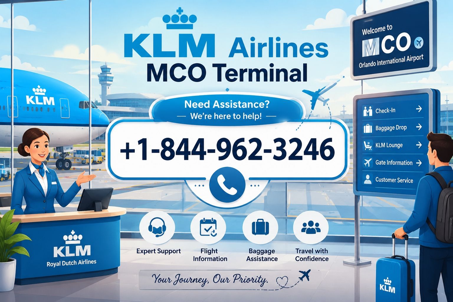 +1-844-962-3246 KLM Airlines MCO Terminal