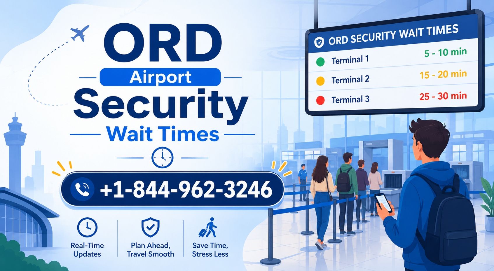 +1-844-962-3246 ORD Airport Security Wait Times