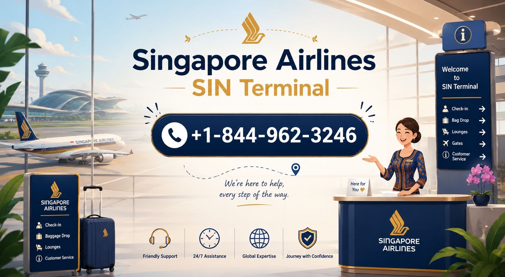 +1-844-962-3246 Singapore Airlines SIN Terminal